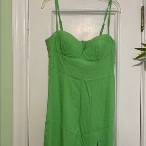 J. Crew Collection Bright Green Bustier Dress